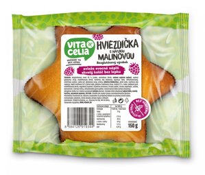 Hvězdička bezlepková s náplní malinovou 150g 