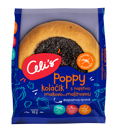 Poppy koláč s náplní makovo-malinovou 90g