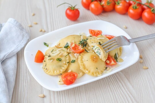 Ravioly se špenátem a ricottou